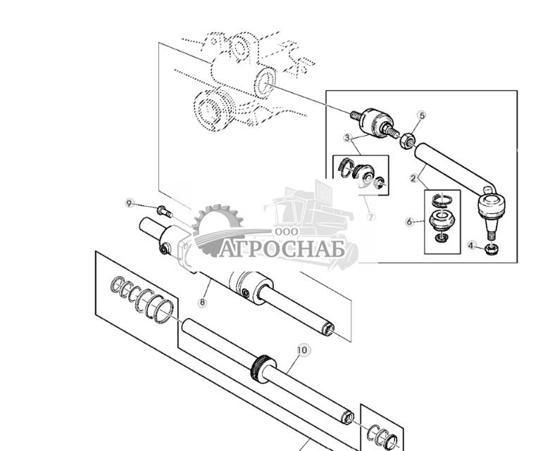 ПОПЕРЕЧНАЯ РУЛЕВАЯ ТЯГА, ПЕРЕДНИЙ МОСТ (МОСТ DANA) - ST305231 390.jpg